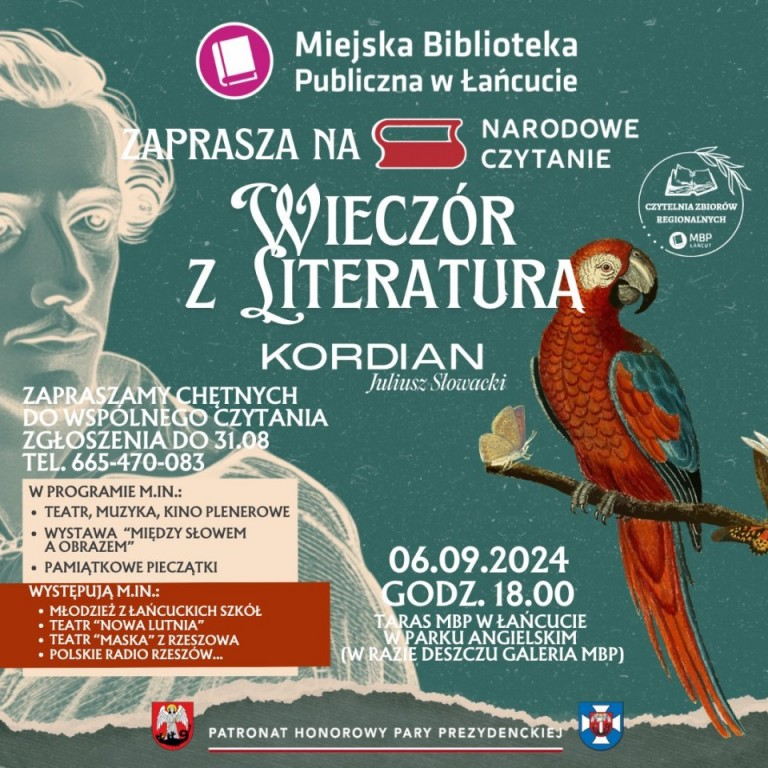 13. edycja Narodowego Czytania w Łańcucie – Kordian Juliusza Słowackiego
